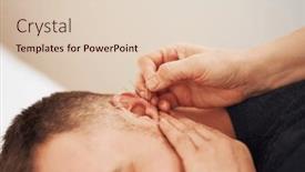  Presentation with acupuncture - Slide set consisting of picture-of-a-man-having background and a lemonade colored foreground