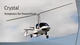  Presentation with helicopter - Slide deck having picture of a modern helicopter background and a light gray colored foreground