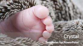  Presentation with new born - Presentation theme enhanced with picture of a new born foot baby picture background and a gray colored foreground