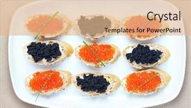  Presentation with caviar - Presentation design enhanced with black and red caviar background and a coral colored foreground