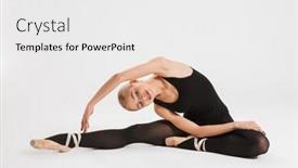  Presentation with ballerina - PPT theme having picture of a pretty young woman ballerina over white wall background isolated background and a white colored foreground