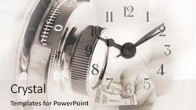  Presentation with hand saving - Slide set having picture of a safe lock background and a soft green colored foreground