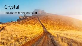  Presentation with tourism the lowest point on the earth - PPT theme enhanced with picture of a scenic valley background and a light blue colored foreground