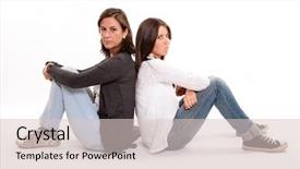  Presentation with daughter - Audience pleasing PPT layouts consisting of picture of a serious mother backdrop and a lemonade colored foreground