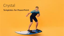  Presentation with wave - Colorful slides enhanced with waves - picture of a smiling surfer backdrop and a yellow colored foreground