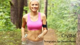  Presentation with water bottle - Amazing presentation theme having a bottle of water backdrop and a coral colored foreground