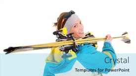  Presentation with skiing - Slide set with picture-of-a-young-happy and a  colored foreground