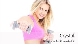  Presentation with balloons - Beautiful PPT layouts featuring picture of a young woman holding balloons over white background backdrop and a sky blue colored foreground