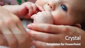  Presentation with baby girl - Beautiful PPT layouts featuring picture of adorable baby girl backdrop and a tawny brown colored foreground
