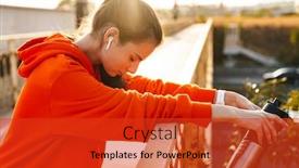  Presentation with water sports - Presentation theme having picture-of-amazing-sports-woman background and a red colored foreground