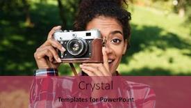 Presentation with amazing - Amazing slides having picture of amazing young african woman photographer sitting outdoors in park holding camera backdrop and a red colored foreground
