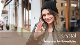  Presentation with amazing - Audience pleasing PPT theme consisting of picture of amazing young woman backdrop and a violet colored foreground