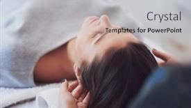  Presentation with points - Slide deck featuring picture-of-an-treatment background and a light gray colored foreground