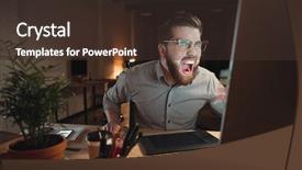  Presentation with web - Slide deck consisting of picture of angry web designer background and a tawny brown colored foreground