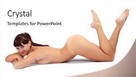  Presentation with sporty - Presentation with picture of attractive sporty girl background and a white colored foreground