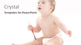  Presentation with diaper - Cool new presentation theme with picture of baby boy in diaper with toothbrush backdrop and a white colored foreground