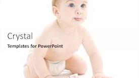  Presentation with diaper - Cool new presentation theme with picture of baby boy in diaper with toothbrush sticking tongue backdrop and a sky blue colored foreground