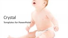  Presentation with diaper - Colorful PPT layouts enhanced with picture of baby boy in diaper with toothbrush backdrop and a sky blue colored foreground