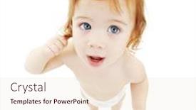  Presentation with diaper - Cool new PPT theme with picture of baby boy in diaper over white backdrop and a lemonade colored foreground