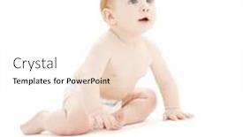  Presentation with diaper - Presentation theme enhanced with picture of baby boy in diaper over white background and a sky blue colored foreground