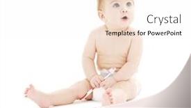  Presentation with diaper - PPT layouts consisting of picture of baby boy in diaper with toothbrush background and a white colored foreground