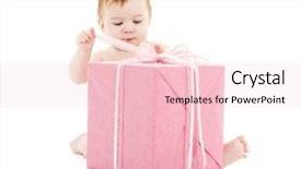  Presentation with gift - Audience pleasing PPT layouts consisting of picture of baby boy backdrop and a lemonade colored foreground