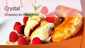  Presentation with dessert oreo - Cool new slide deck with picture of banana split dessert backdrop and a lemonade colored foreground