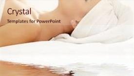  Presentation with white sand - Beautiful presentation theme featuring angio - picture of beautiful lady relaxing backdrop and a lemonade colored foreground