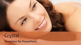  Presentation with spa salon - Slide deck having picture of beautiful woman beautiful woman in spa salon background and a red colored foreground