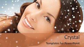  Presentation with salon and spa - Audience pleasing presentation theme consisting of picture of beautiful woman beautiful backdrop and a  colored foreground