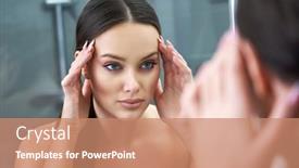  Presentation with mirror reflection - Amazing theme having picture-of-beautiful-woman-looking backdrop and a coral colored foreground