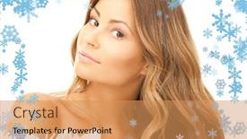  Presentation with flower woman - Audience pleasing PPT theme consisting of picture-of-beautiful-woman backdrop and a coral colored foreground