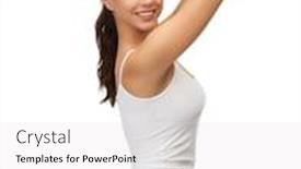  Presentation with agriculture cotton - Slide deck featuring picture of beautiful woman in cotton underwear background and a white colored foreground