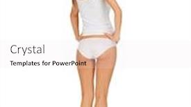  Presentation with white gold picture of wedding - Audience pleasing presentation design consisting of picture of beautiful woman in white cotton underwear backdrop and a sky blue colored foreground