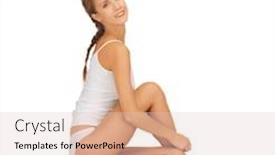  Presentation with cotton - Cool new slide deck with picture of beautiful woman in white cotton underwear backdrop and a lemonade colored foreground