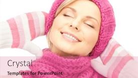  Presentation with hat - Cool new theme with picture-of-beautiful-woman backdrop and a  colored foreground