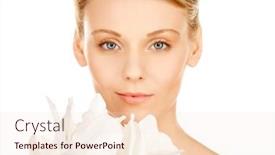  Presentation with lily flower - Audience pleasing slide deck consisting of picture of beautiful woman with madonna lily flower backdrop and a lemonade colored foreground