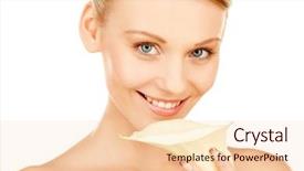  Presentation with calla - Amazing presentation design having picture of beautiful woman with calla flower backdrop and a lemonade colored foreground