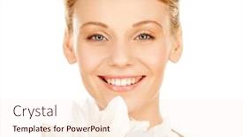  Presentation with lily flower - Slides enhanced with picture of beautiful woman with madonna lily flower background and a lemonade colored foreground