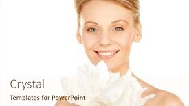  Presentation with lily flower - PPT layouts having picture of beautiful woman with madonna lily flower background and a cream colored foreground