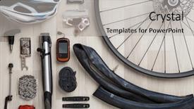  Presentation with bicycle - Presentation design with picture of bicycle objects background and a light gray colored foreground
