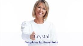  Presentation with giving - Presentation theme consisting of picture-of-blonde-woman-giving background and a  colored foreground