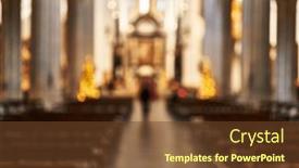  Presentation with catholic - Presentation design consisting of picture-of-blurred-catholic-church background and a tawny brown colored foreground