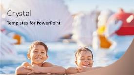  Presentation with aqua - PPT theme enhanced with picture-of-brothers-playing background and a lemonade colored foreground