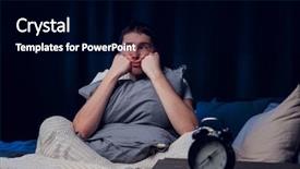  Presentation with insomnia - Slide set featuring picture of brunet with insomnia background and a black colored foreground