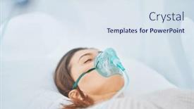  Presentation with oxygen - Presentation theme with picture-of-brunette-woman background and a sky blue colored foreground