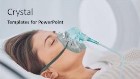  Presentation with oxygen - Theme enhanced with picture-of-brunette-woman background and a sky blue colored foreground