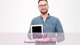  Presentation with cheerful - Beautiful PPT theme featuring picture of cheerful bearded man backdrop and a lemonade colored foreground