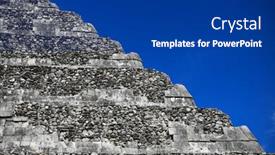  Presentation with blue sky - PPT layouts featuring picture-of-chitchen-itza-pyramid background and a ocean colored foreground