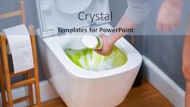  Presentation with chemicals - Theme with picture-of-cleaning-toilet-seat background and a light blue colored foreground
